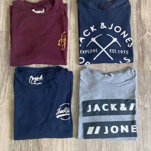 Jack & Jones Bundle 4 Cotton Graphic Tees XL - Picture 1 of 14